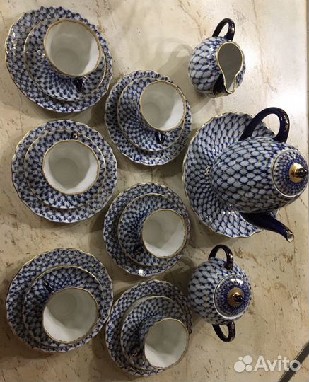 Кофейный сервиз «Кобальтовая сетка»