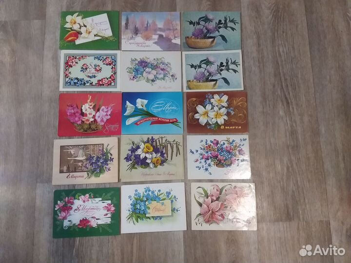 Открытки СССР 8 марта,с днём рождения