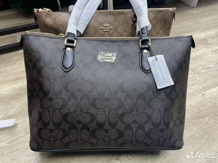 Сумка Coach канва+натуральная кожа