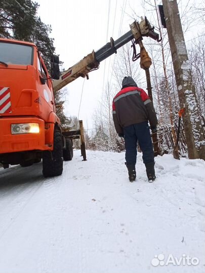 Установка электрического столба