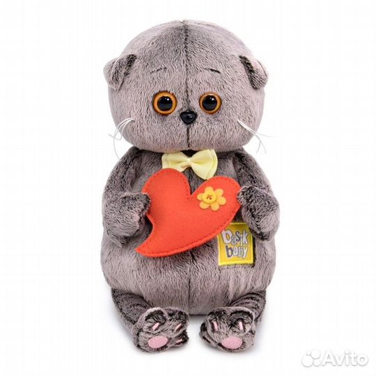Басик Baby с желтым бантиком и сердечком (20 см)