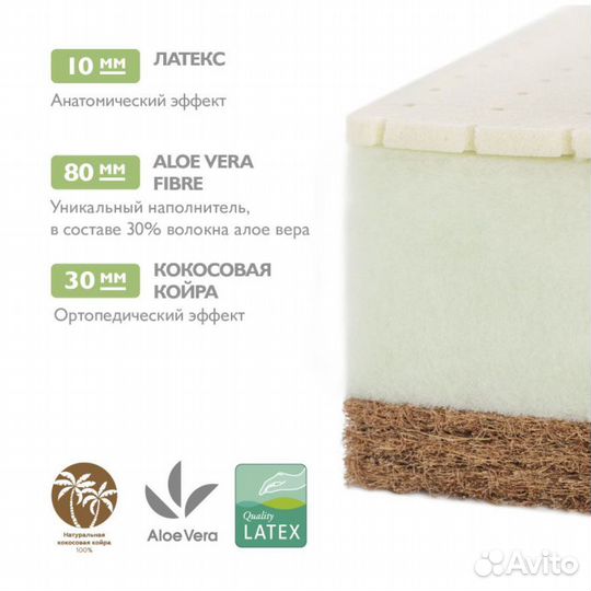 Матрас детский Organic Fibre Plitex орг-10/1