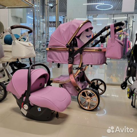 Коляска 2 в 1 экокожа,новые