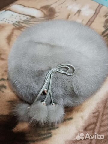 Шапка женская голубая норка