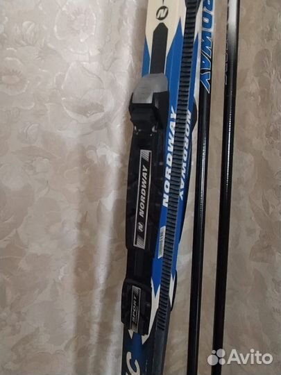 Лыжи беговые, ботинки, палки