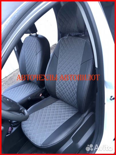 Чехлы Автопилот Renault Duster 2 из экокожи Ромб