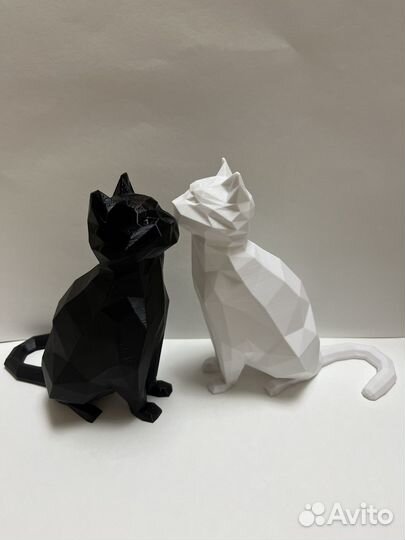 Интерьерные коты (полигональные) из пластика