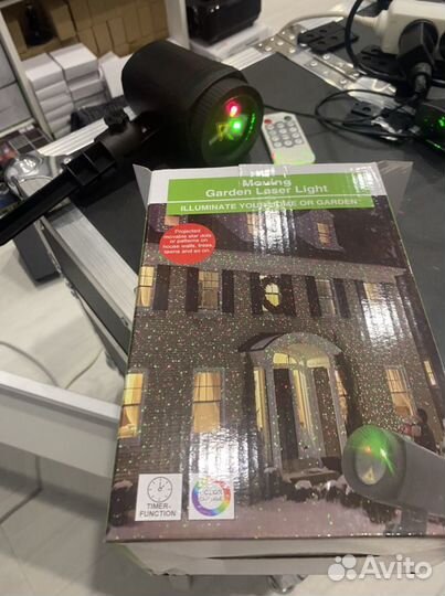 Уличная фасадная праздничная лазерная подсветка