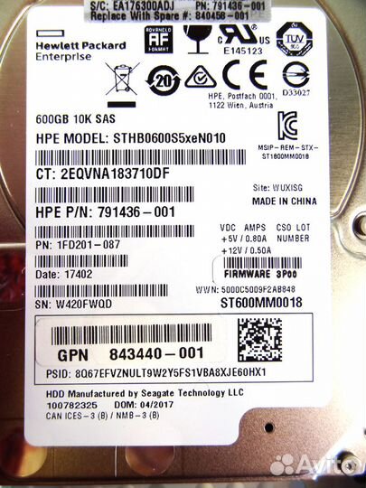 Жесткий диск 600Gb 3PAR 12G SAS 2.5 810761-001