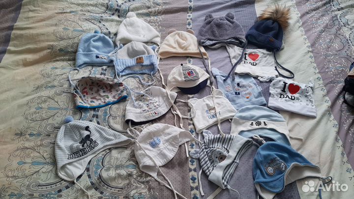 Шапочки на разные сезоны на ребёнка до года