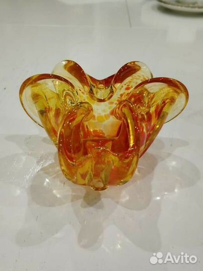 Винтаж вазочка цветное стекло