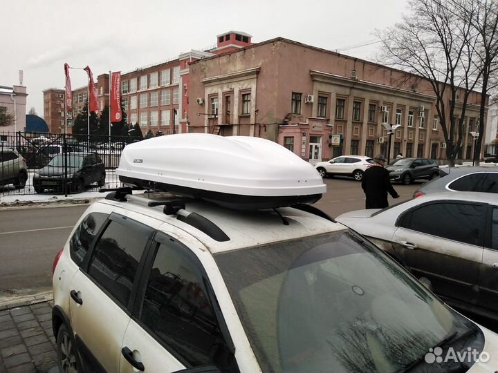 Автобокс Turino Medium 460 белый на LADA Kalina