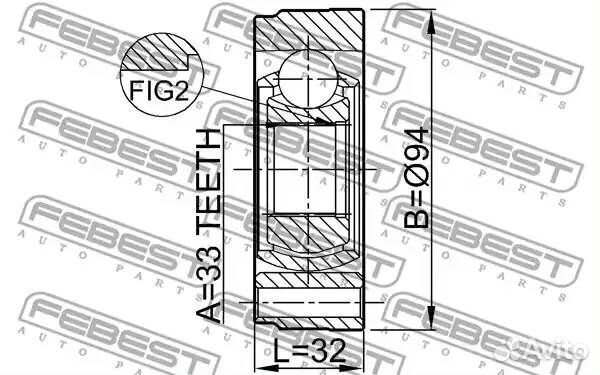 Шрус внутренний 33X94 audi A3/S3/sportb./LIM./QU 1