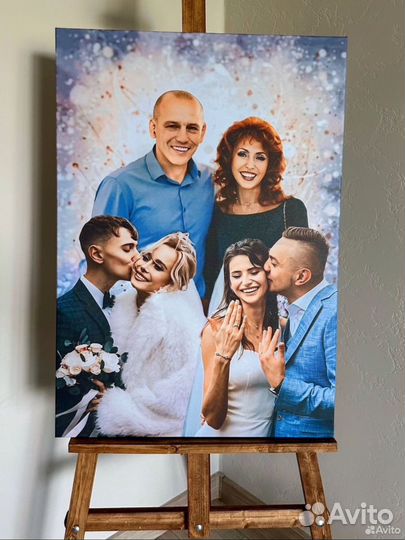 Портрет по фото на холсте