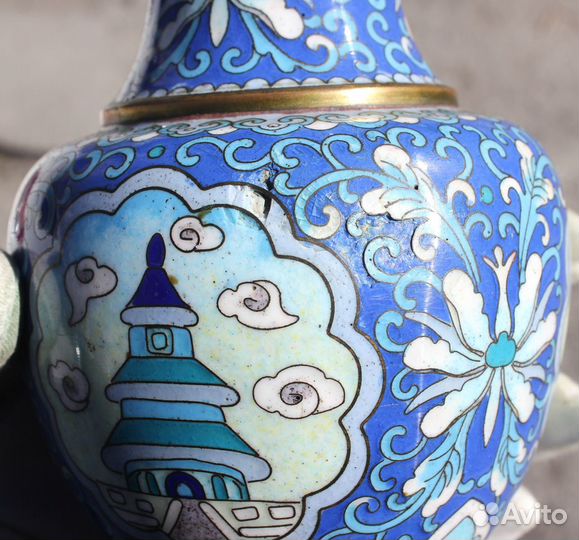 Ваза Китай, клуазоне 