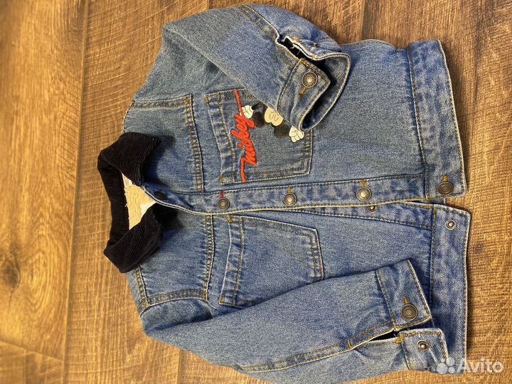 Куртка джинсовая zara 104 утепленная