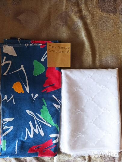 Тюль для штор 3,4х0,65, ситец ткань 3,6х0,9