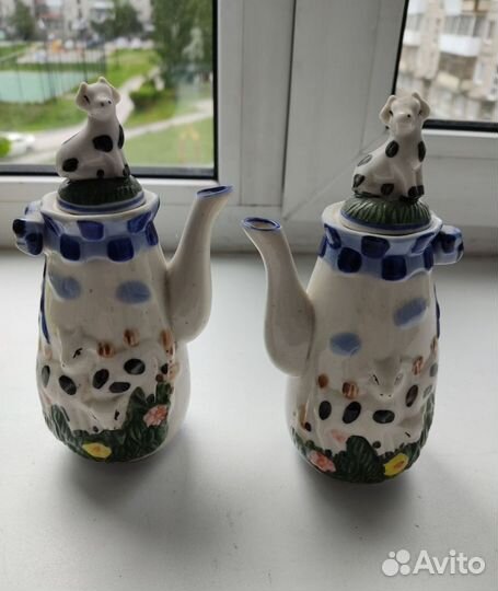 Чайники в наборе. Фарфор. Под специи. Кофейник