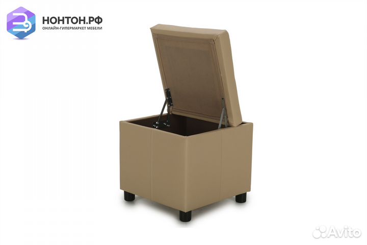 Пуф Квин экокожа бежевая