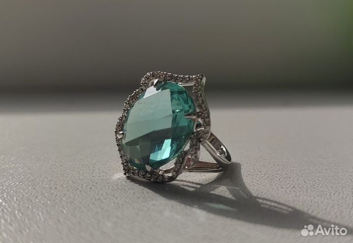 Серебряные серьги с аквамарином