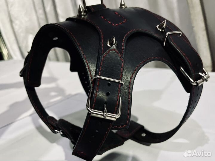 Шлейка для собаки, из кожи, ручной работы