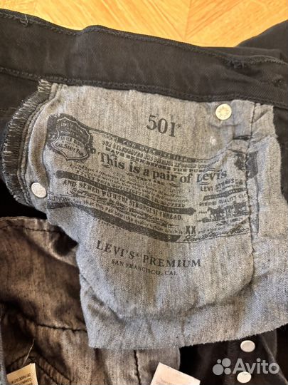 Levis 501 W24L28 джинсы черные прямые зауженые