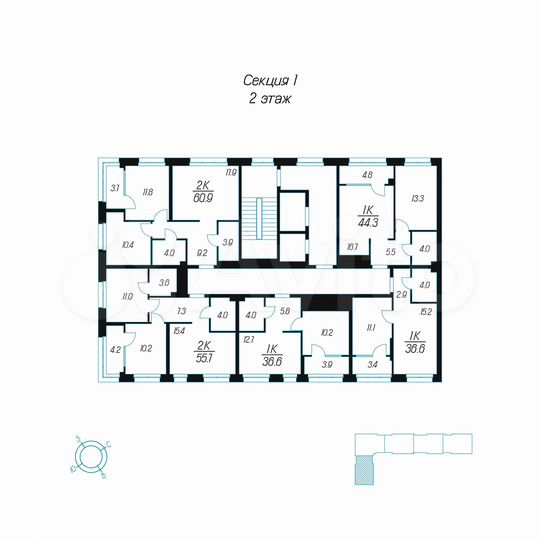 1-к. квартира, 36,6 м², 2/24 эт.