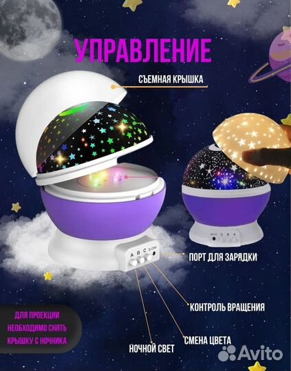 Ночник проектор звездное небо