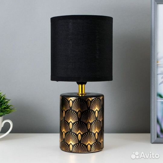 Настольная лампа 16562/1BK E14 40Вт черно-золотой