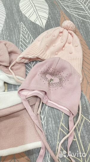 Шапка и шарфик копплект 41-44 /6-9 месяцев