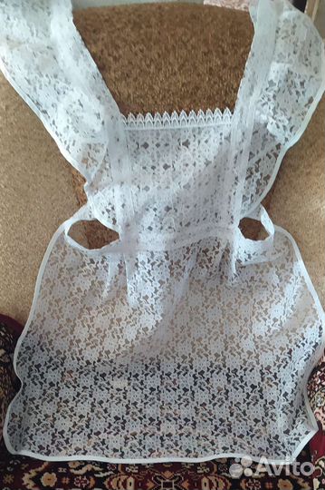 Школьный фартуки, комлект чёрный/белый, 46 до 52