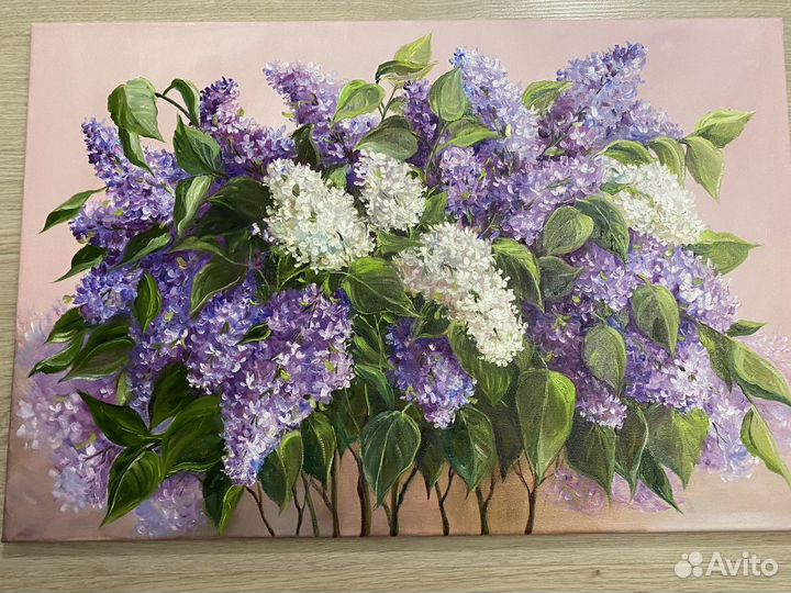 Картина маслом. Сирень