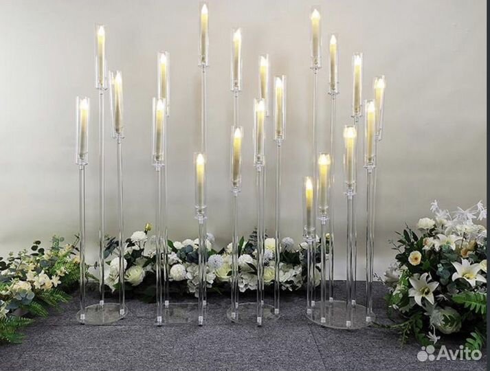 Продажа акриловых подсвечников, кандилябры