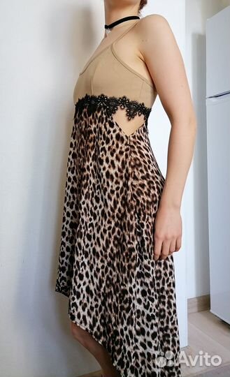 Платье летнее шифоновое леопардовое