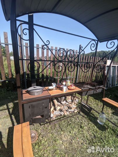 Мангал с крышей