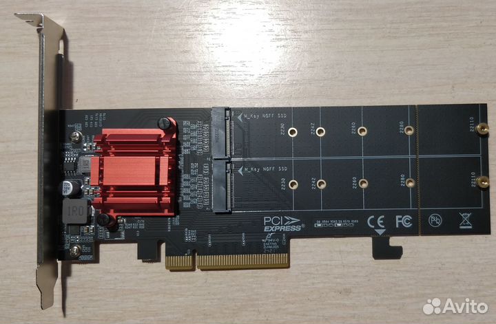 Адаптер PCI-E x 8 на 2 X SSD NVMe M.2