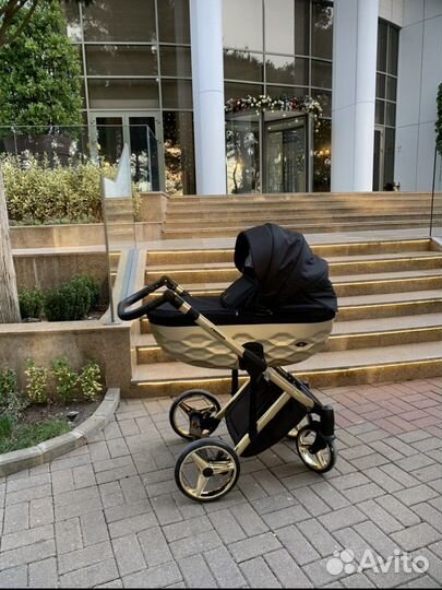 Коляска 2 в 1 adamex chantal золотая