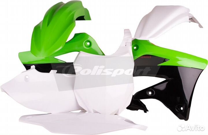 Пластик polisport Kawasaki KX450F зелено-белый