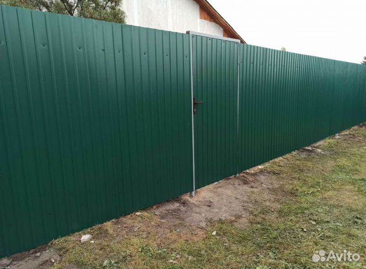 Забор ворота и калитка из профнастила
