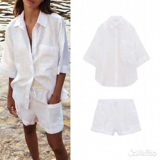 Костюм Zara рубашка+шорты новый, М