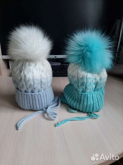 Шапка зимняя детская, р 47-50; 1,5-3 года