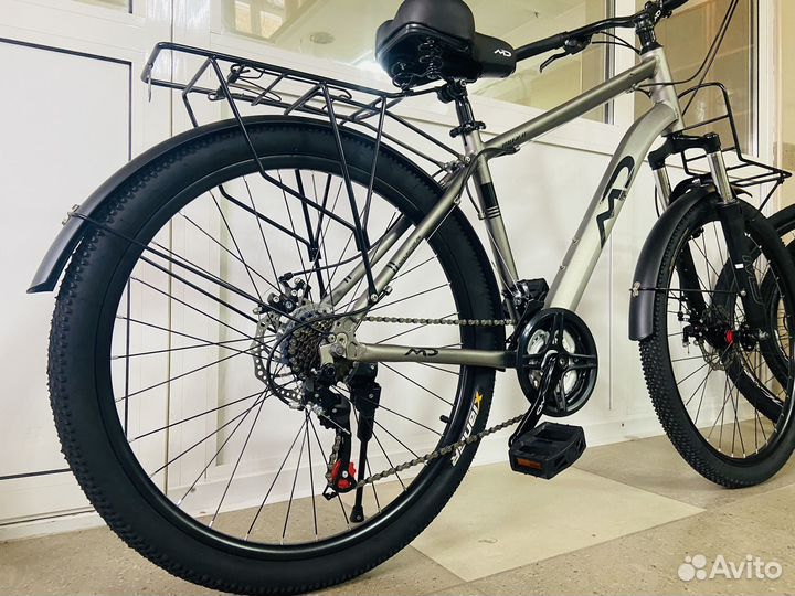 Велосипед взрослый с багажником алюминиевый
