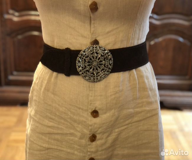 Ремень замшевый с пряжкой