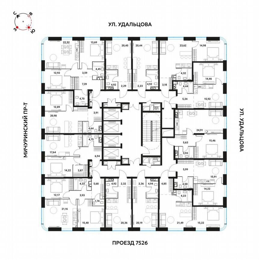 1-к. квартира, 45,8 м², 14/28 эт.
