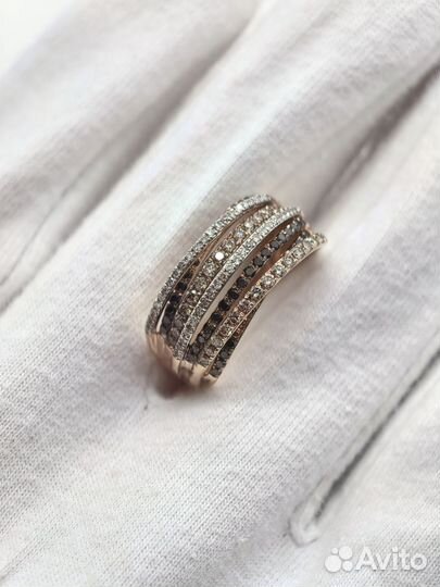 Золотое кольцо с бриллиантами 585/4.72 гр/17.5 р