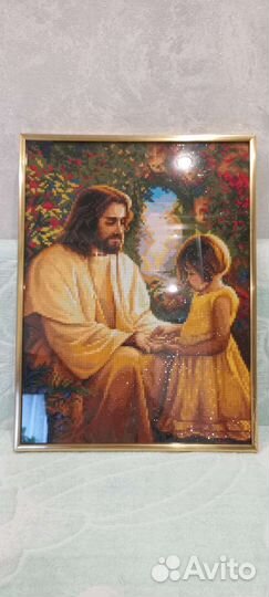 Икона,алмазная мозаика готовая в рамке