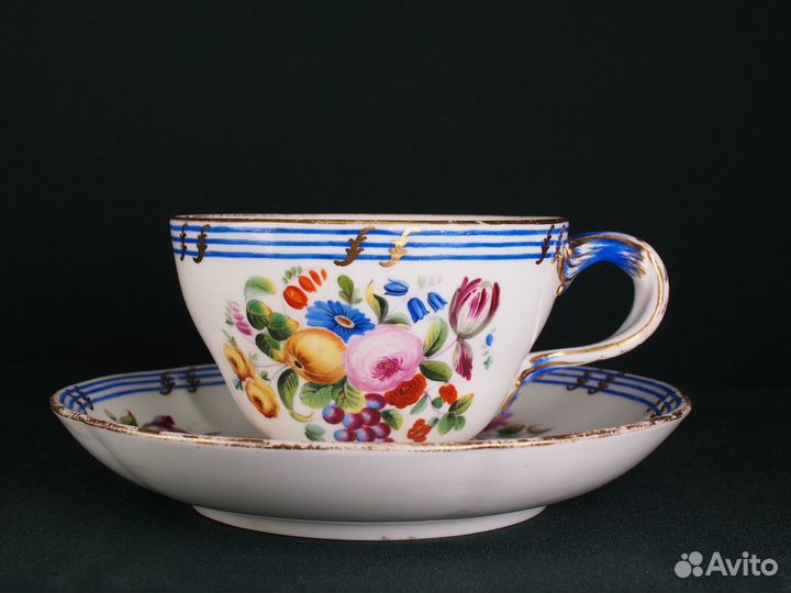 Sevres.Коллекционная чайная пара. Франция