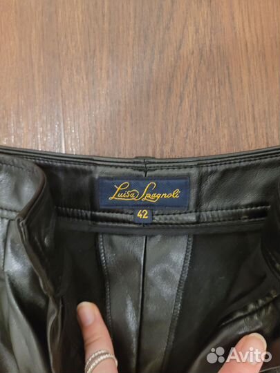 Брюки кожаные женские Luisa Spagnoli