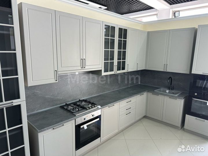 Кухонный гарнитур Лориан 3.6 на 1.5 метра Серый