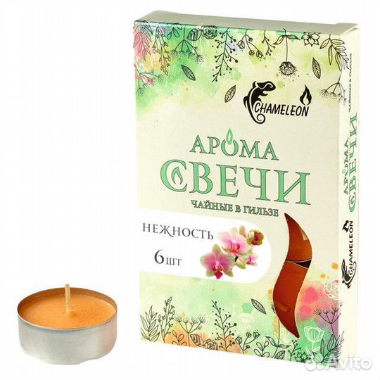 Свечи чайные chameleon Нежность 6шт. 3,75х1,5см 4ч
